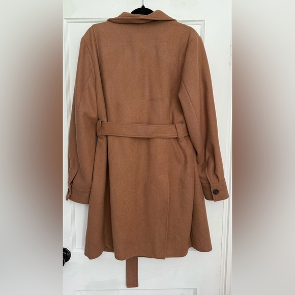 Bagatelle Lined Wool Blend Camel Belted Trench Coat Size 1X - Picture 5 of 13